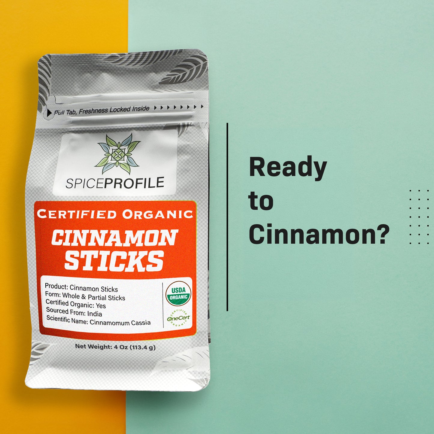 Organic Cinnamon Barks & Sticks | Desi Dalchini | Flat Cinnamon