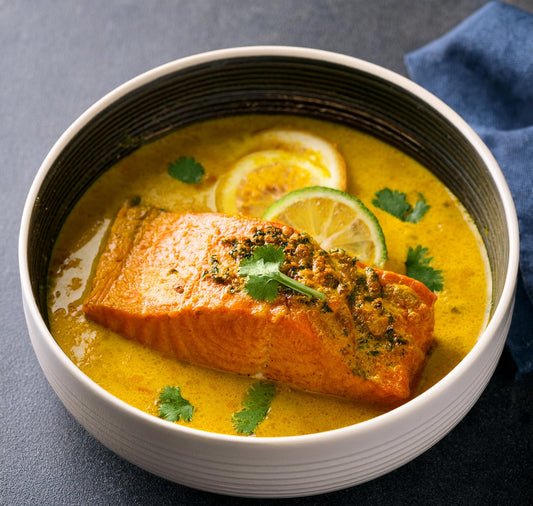 Yellow Mustard Spiced Salmon Curry