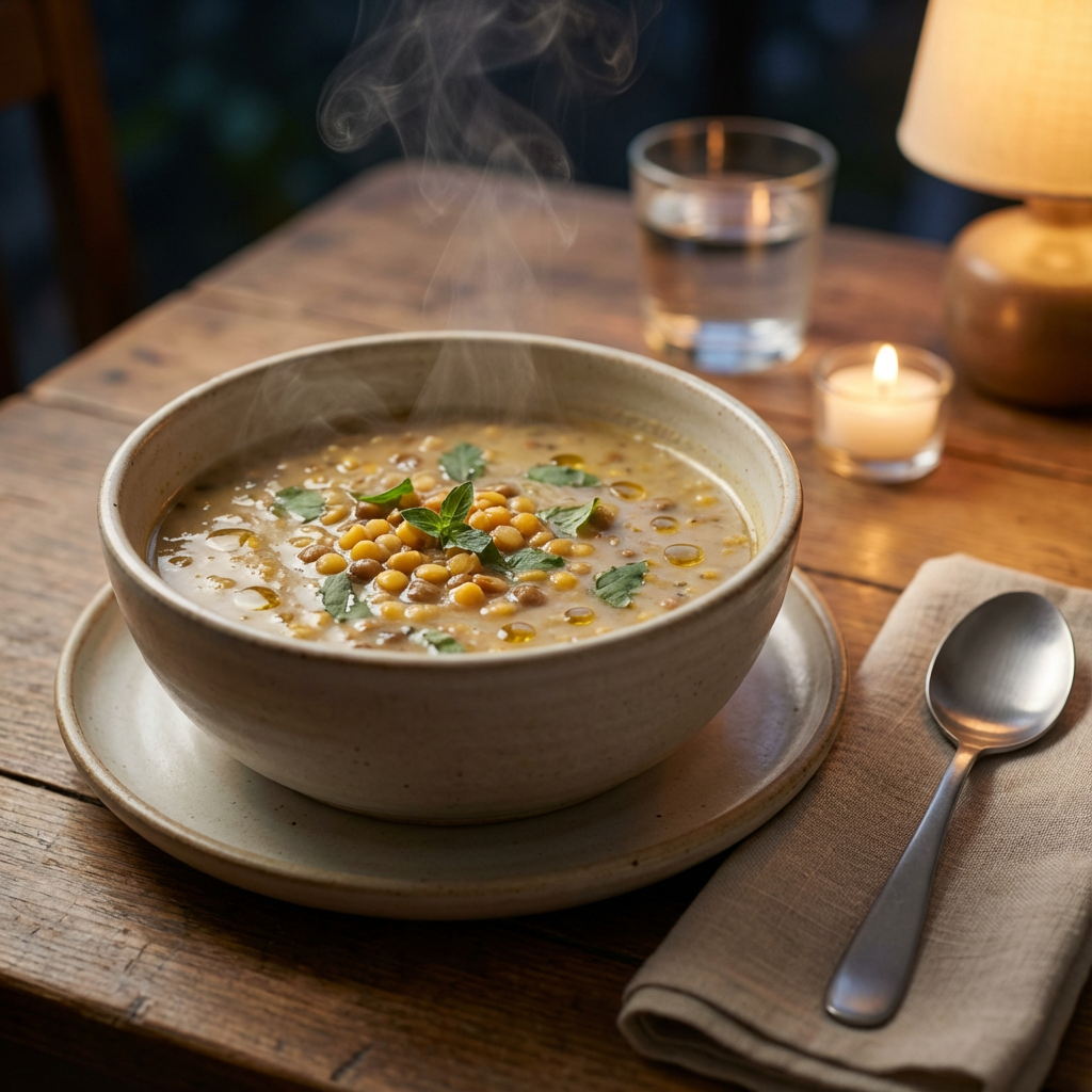 Tulsi-Infused Lentil Soup