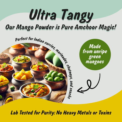 Spice Profile USDA Organic Amchur Powder, Lab Tested for Heavy Metals, Resealable 4oz Pouch, Amchur Powder, Polvo de Mango