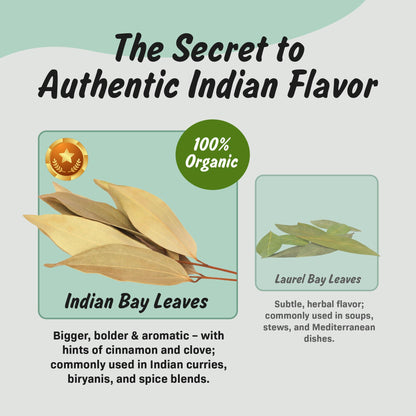 Spice Profile Organic Indian Bay Leaves | 1 oz | Lab Tested