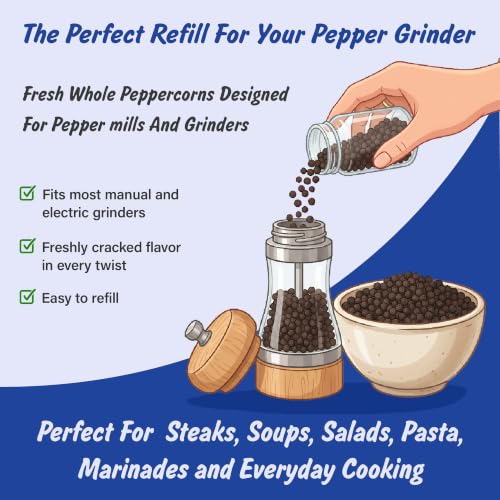 Spice Profile Organic Whole Black Peppercorns | 4 oz | Lab Tested