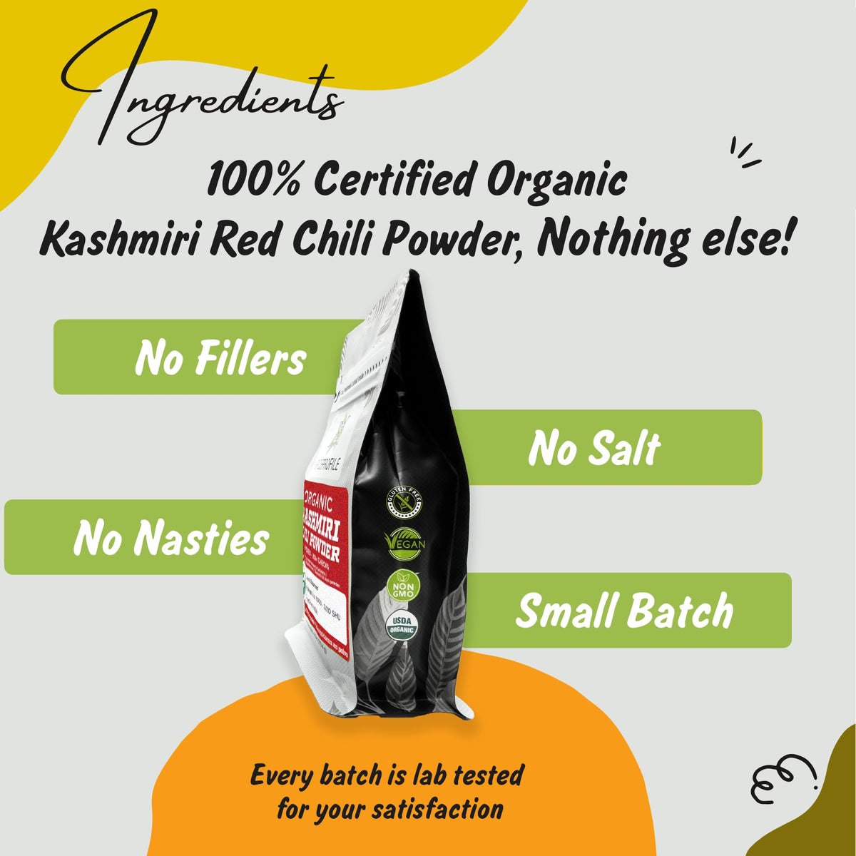 Spice Profile Organic Kashmiri Red Chili Powder | 4 oz | Lab Tested