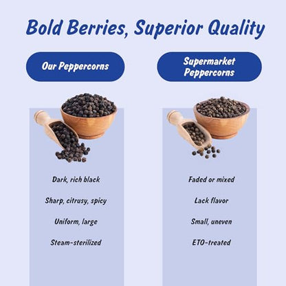 Spice Profile Organic Whole Black Peppercorns | 4 oz | Lab Tested