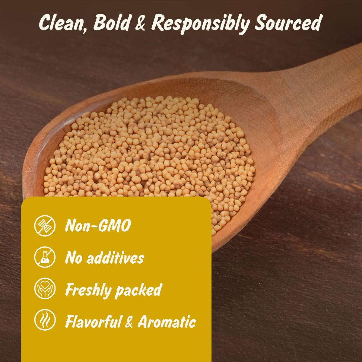 Spice Profile USDA Organic Whole Yellow Mustard Seeds, 16 oz, Lab Tested