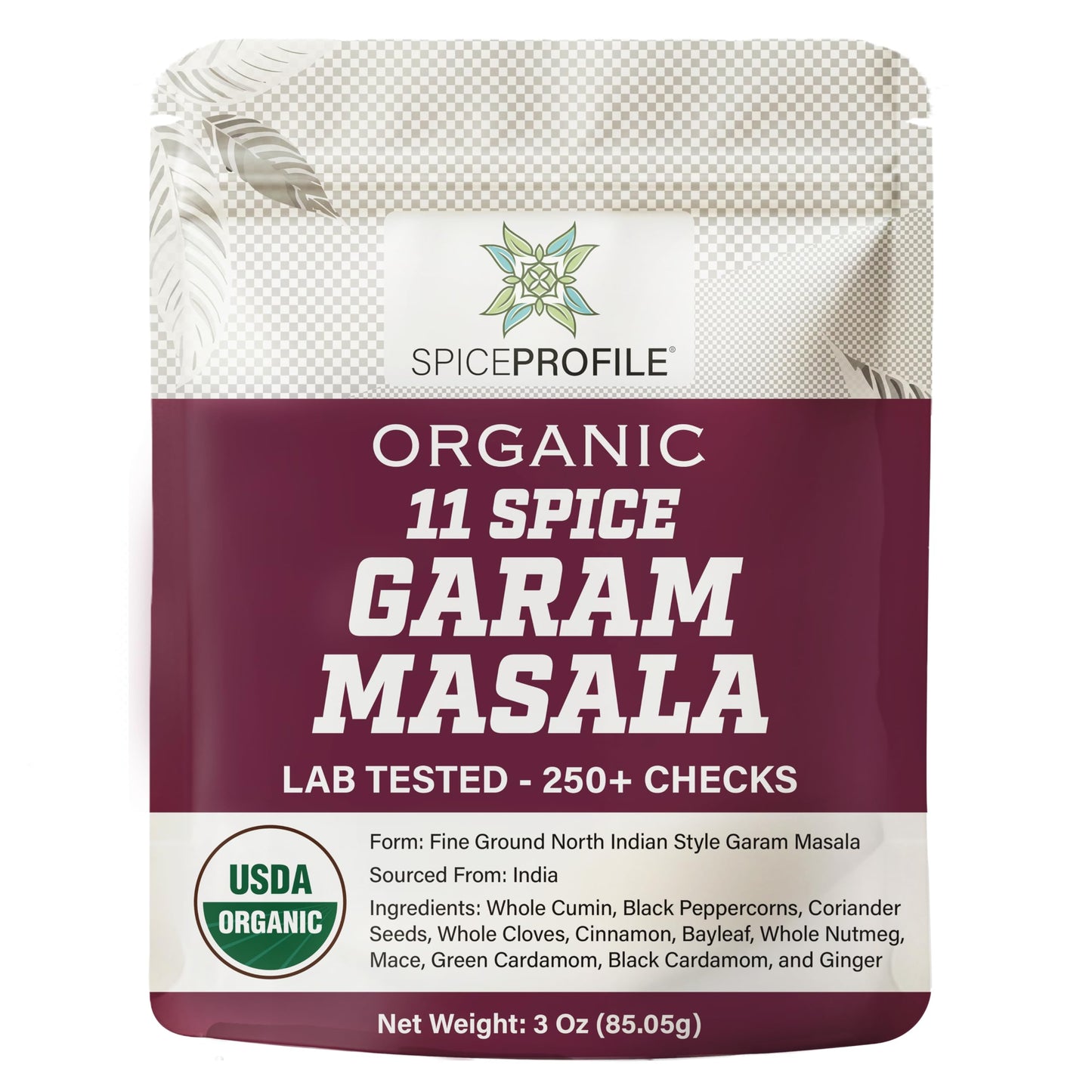 Spice Profile USDA Organic 11-Spice Garam Masala, 3 oz, Lab Tested for Heavy Metals, Salt Free, North Indian Style