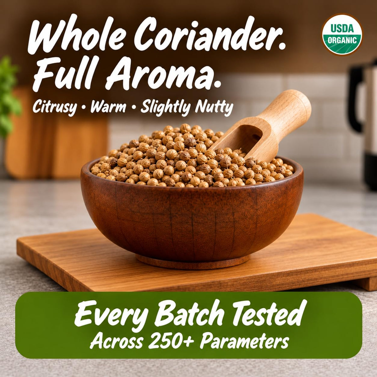Spice Profile Organic Whole Coriander Seeds | 4 oz | Lab Tested