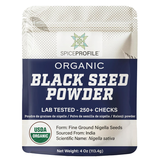 Spice Profile USDA Organic Black Seed Nigella Powder, Lab Tested, Resealable 4 oz Pouch, Nigella Sativa, Kalonji Powder, Polvo de Semilla Negra