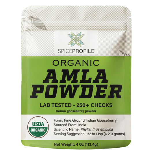 Spice Profile USDA Organic Amla Powder, Lab Tested for Heavy Metals, Resealable 4oz Pouch, Amalaki, Grosella Espinosa India