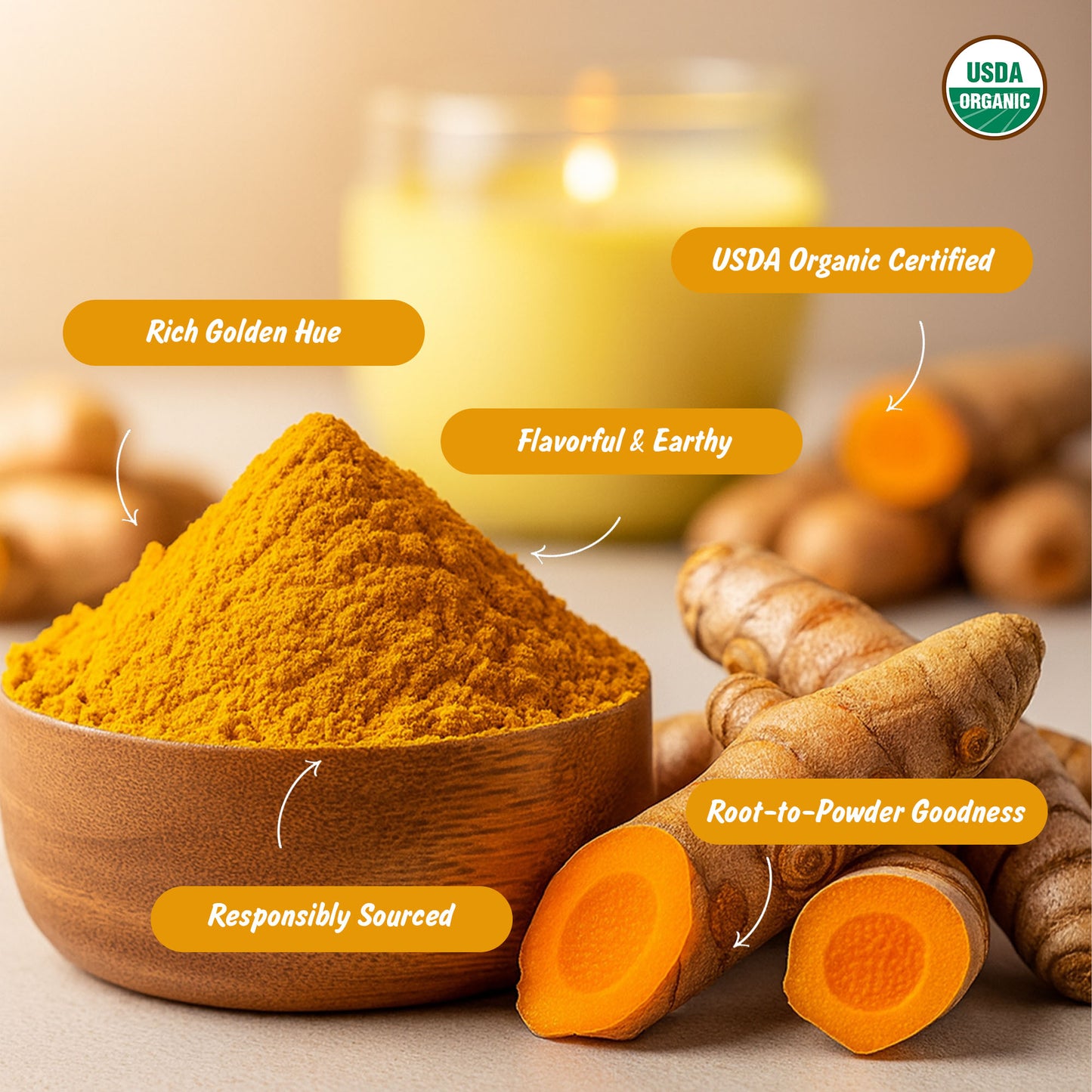 Spice Profile USDA Organic Turmeric Powder, Lab Tested for Heavy Metals, Resealable 4oz Pouch, Haldi, Cúrcuma