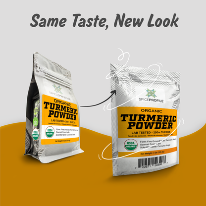 Spice Profile USDA Organic Turmeric Powder, Lab Tested for Heavy Metals, Resealable 4oz Pouch, Haldi, Cúrcuma