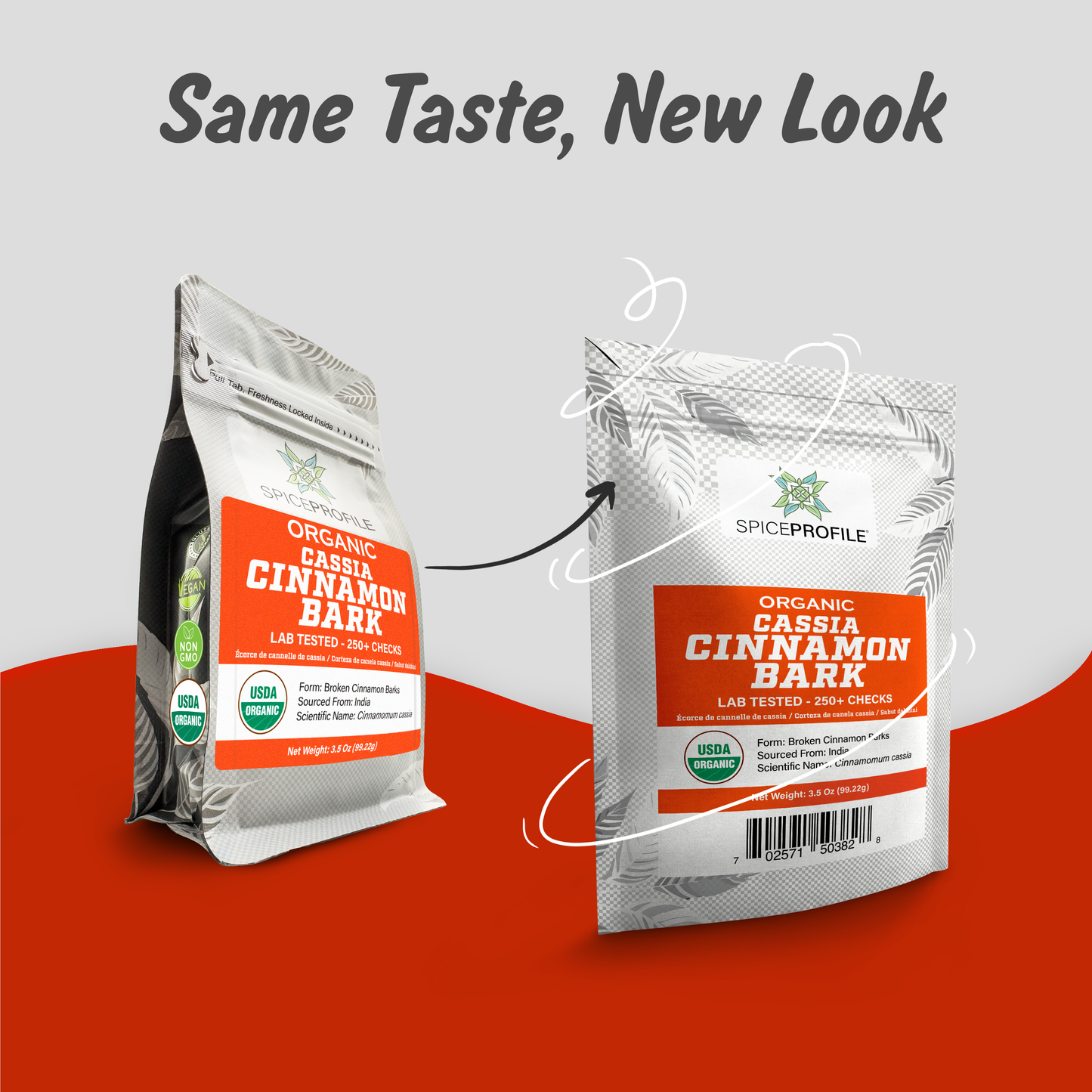 Spice Profile USDA Organic Cassia Cinnamon Stick Flat Barks (3.5oz), Lab Tested for Heavy Metals, Resealable Pouch, Dalchini, Canela Cassia