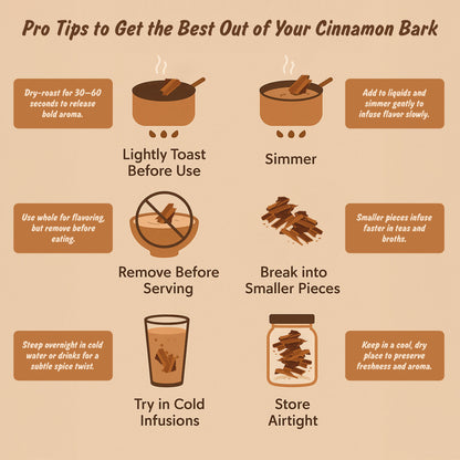 Organic Cassia Cinnamon Stick Flat Barks | Dalchini