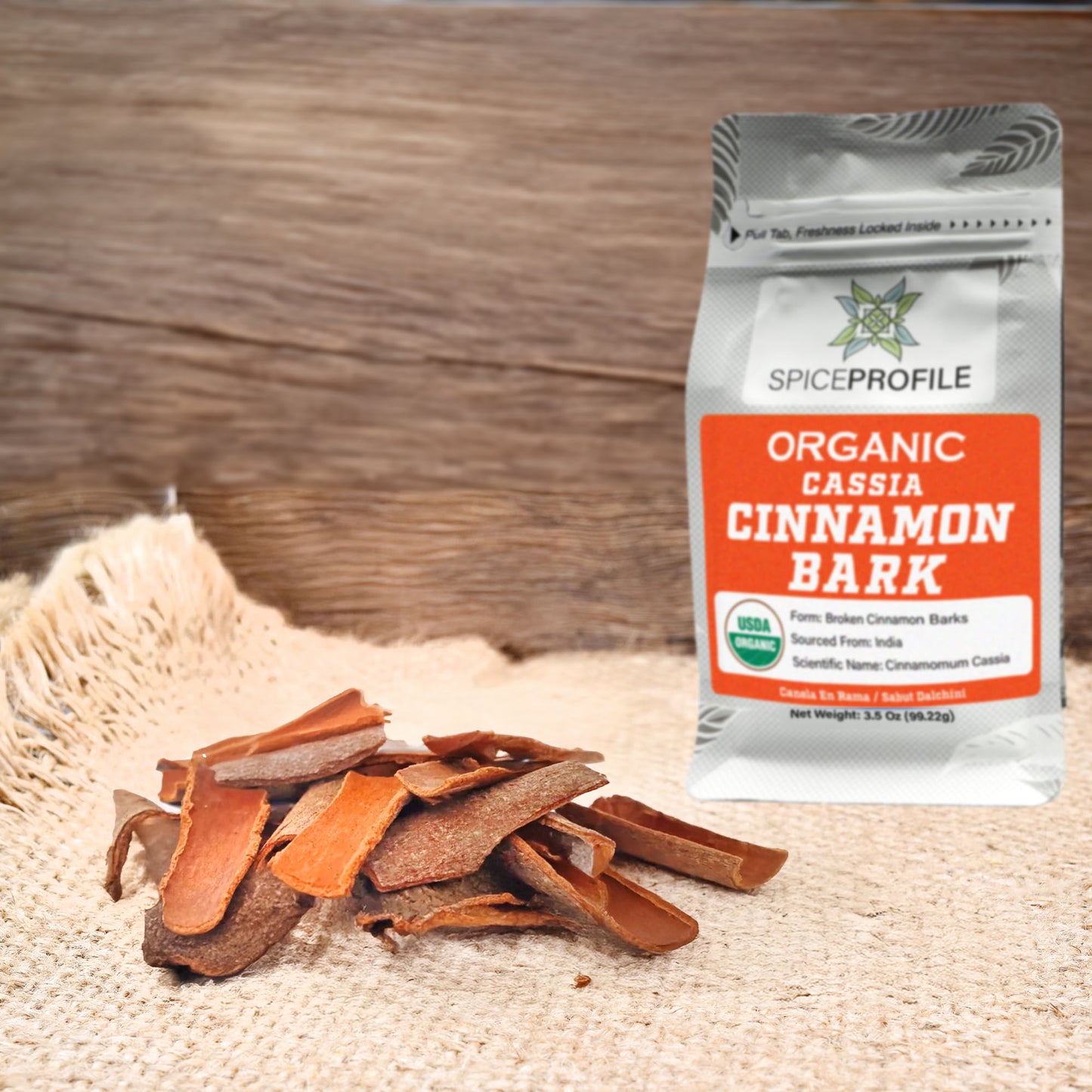 Organic Cassia Cinnamon Stick Flat Barks | Dalchini