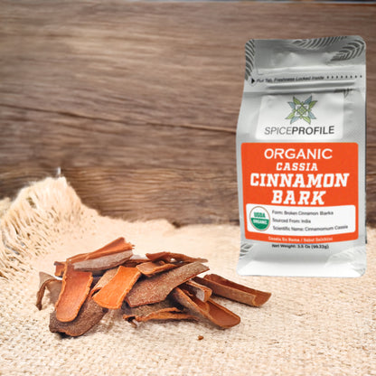 Organic Cassia Cinnamon Stick Flat Barks | Dalchini