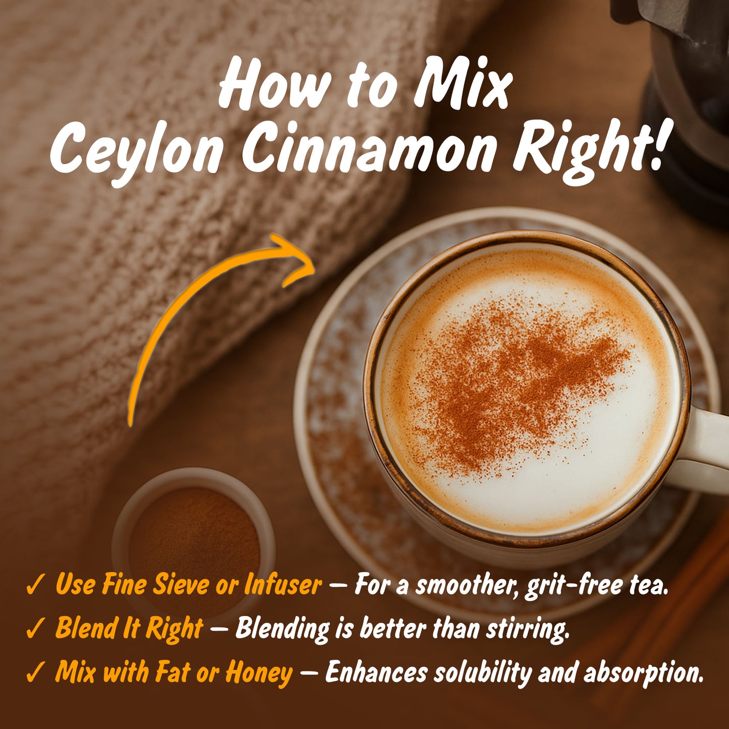 Organic Ceylon Cinnamon Powder | Dalchini Powder