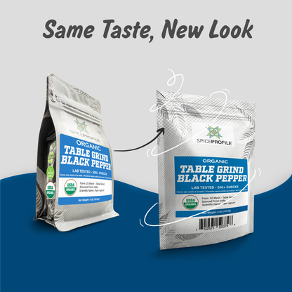 Spice Profile | USDA Certified Organic Black Pepper Ground | Raw and Natural | Resealable 4oz Pouch | Perfect for Cooking, Smoothies, Lattes, Teas