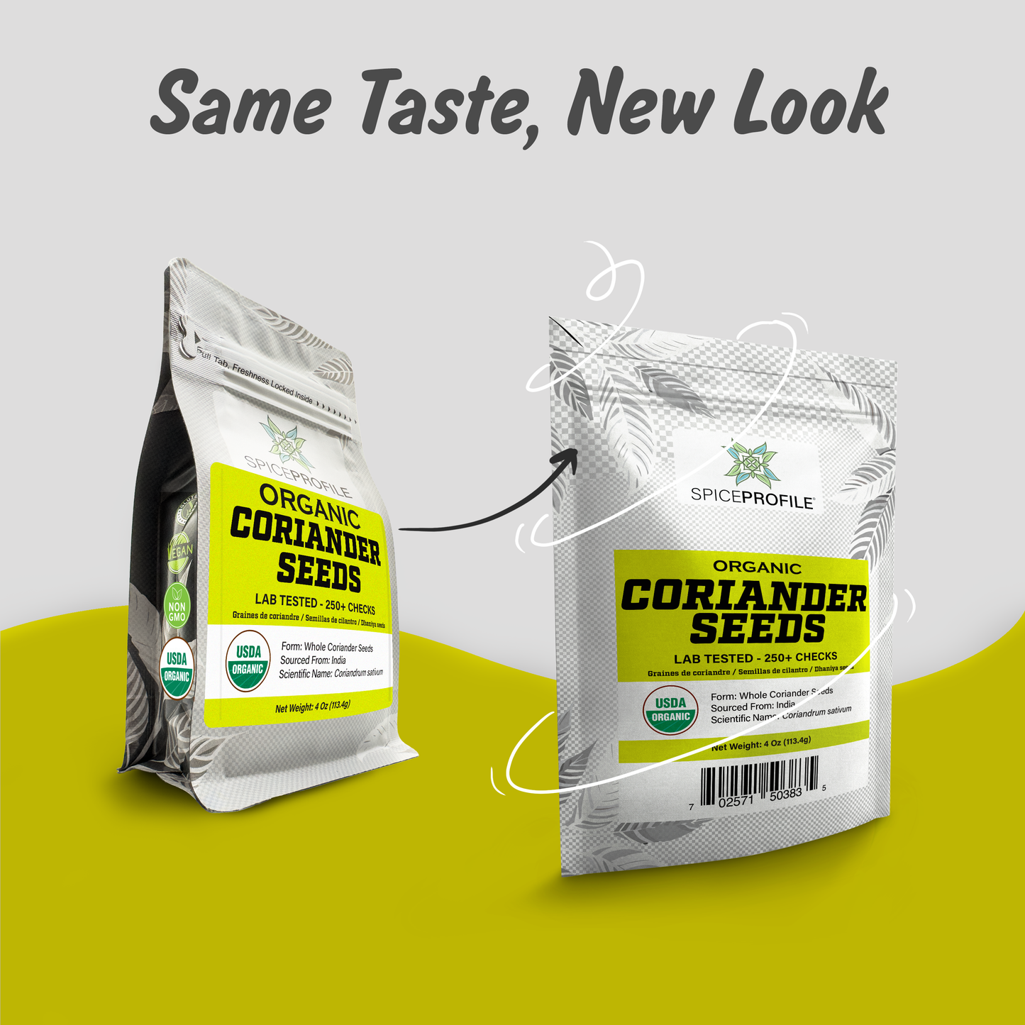 Spice Profile USDA Organic Coriander Seeds, Lab Tested for Heavy Metals, Resealable 4oz Pouch, Dhaniya, Semillas de Cilantro