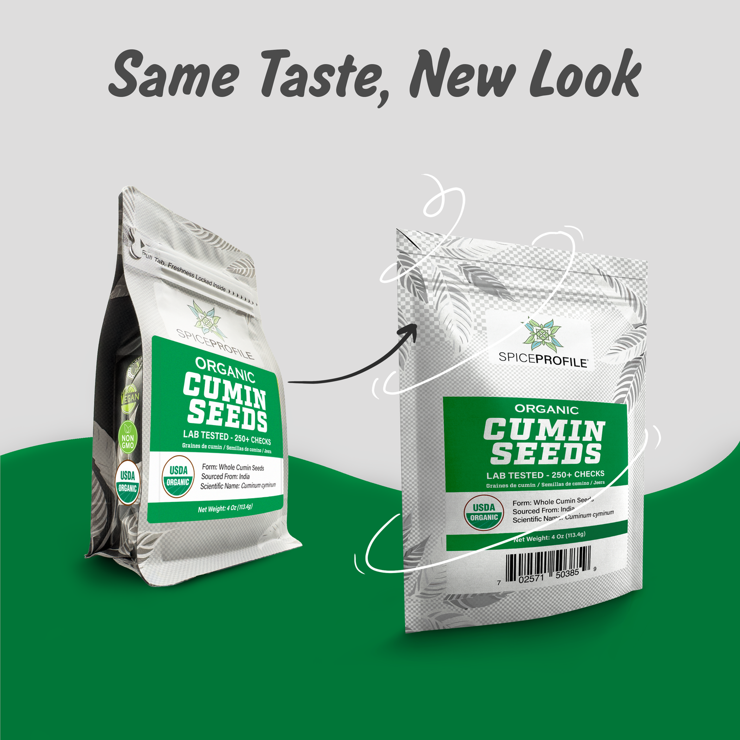 Spice Profile | USDA Certified Organic Cumin Seeds (Whole) | Resealable 4oz Pouch | Best for Tempering, Cooking, Spice Blends & Seasonings | Organic Jeera
