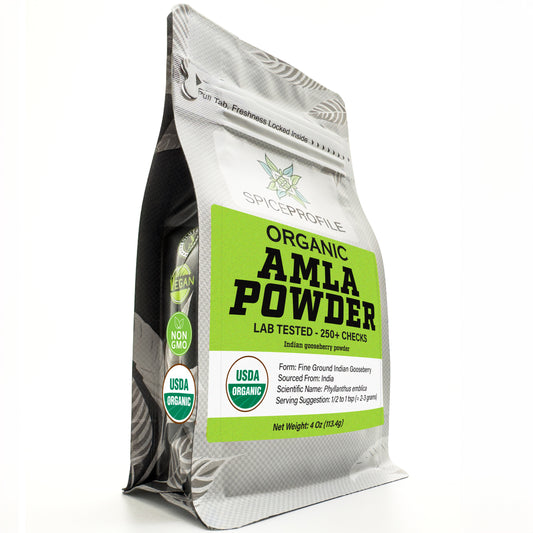 Spice Profile USDA Organic Amla Powder, Lab Tested for Heavy Metals, Resealable 4oz Pouch, Amalaki, Grosella Espinosa India