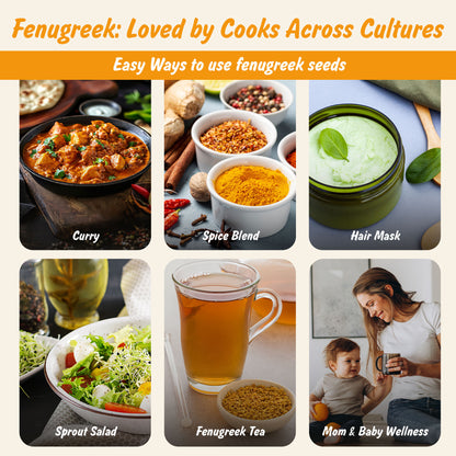 Organic Fenugreek Seeds 4oz | Methi Dana