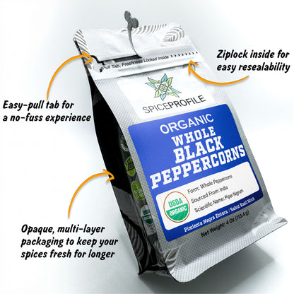 Organic Black Peppercorns Whole | Pungent & Spicy | Sabut Kali Mirch