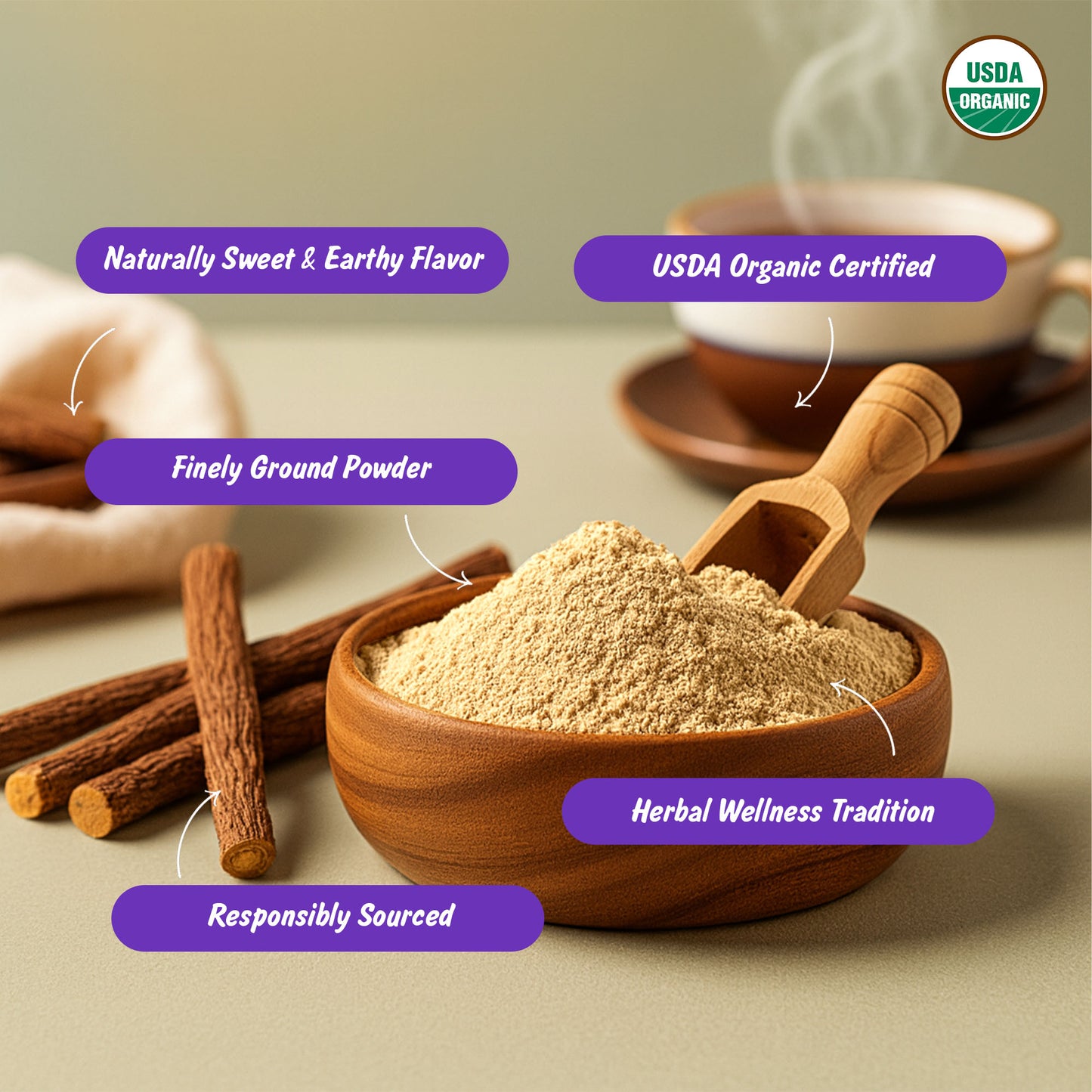 Organic Licorice Root Powder | Mulethi Powder