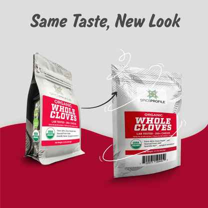 Spice Profile USDA Organic Whole Cloves, Lab Tested, Resealable 3.5 oz Pouch, Laung, Clavos de Olor