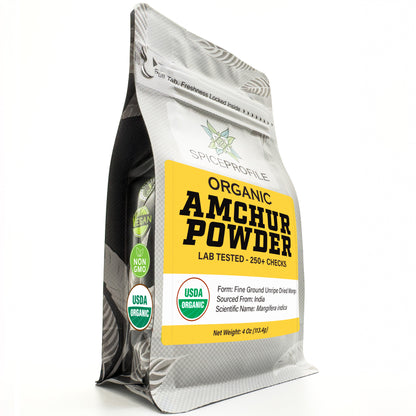 Spice Profile USDA Organic Amchur Powder, Lab Tested for Heavy Metals, Resealable 4oz Pouch, Amchur Powder, Polvo de Mango