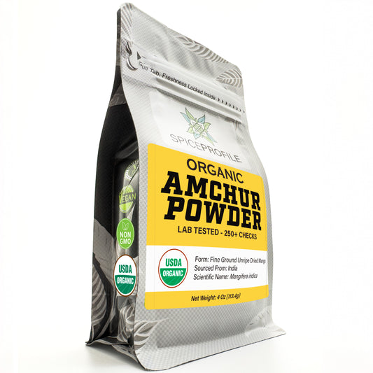 Spice Profile USDA Organic Amchur Powder, Lab Tested for Heavy Metals, Resealable 4oz Pouch, Amchur Powder, Polvo de Mango