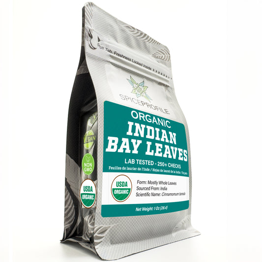USDA Organic Bay Leaves, Lab Tested for Heavy Metals, Resealable 1oz Pouch, Tej Patta, Hojas de Laurel