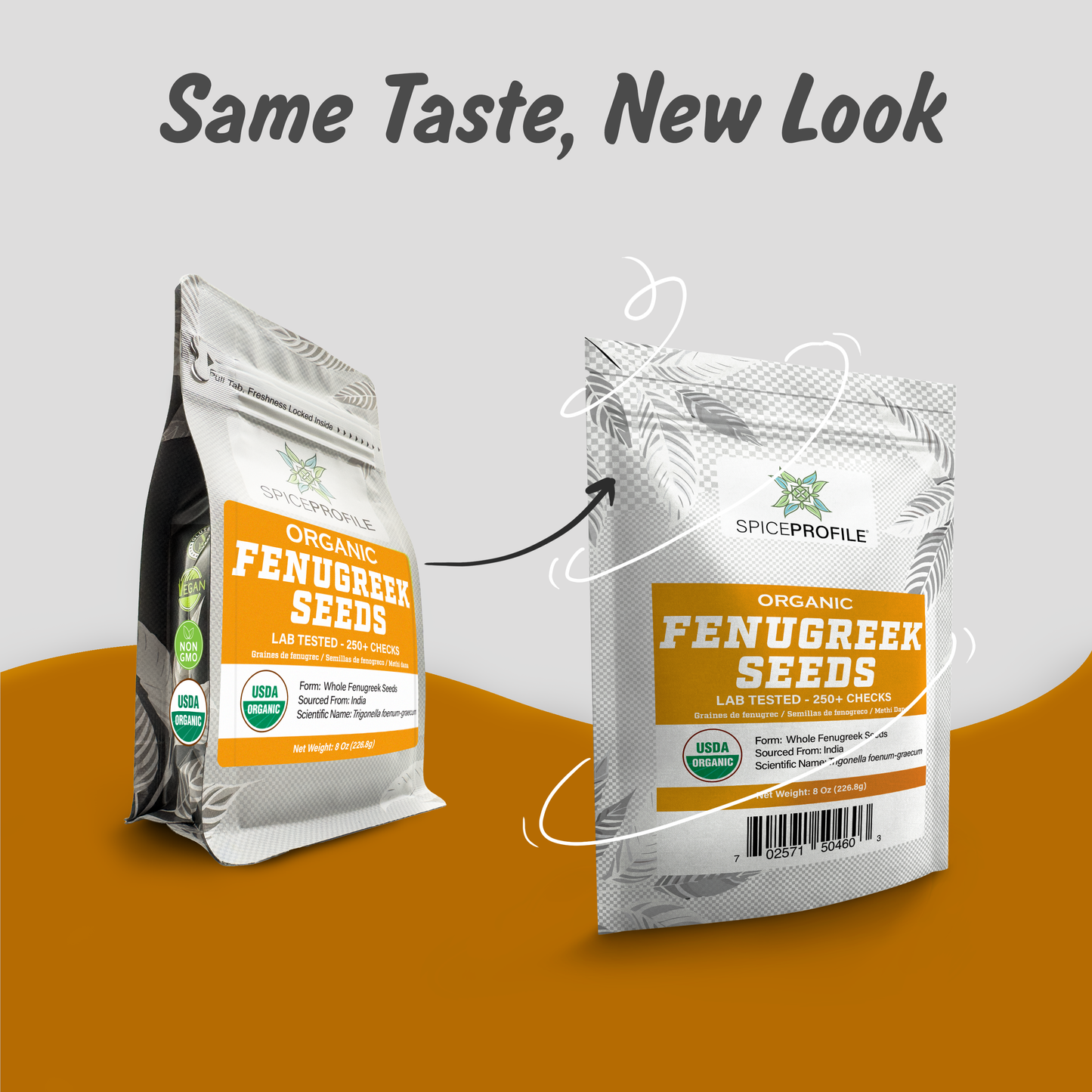 Spice Profile USDA Organic Fenugreek Seeds, Lab Tested for Heavy Metals, Resealable 8 oz Pouch, Methi, Semillas de Fenogreco