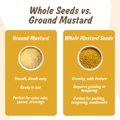Spice Profile USDA Organic Ground Mustard, Lab Tested, Resealable 4 oz Pouch, Mostaza Amarilla Molida, Peeli Sarson