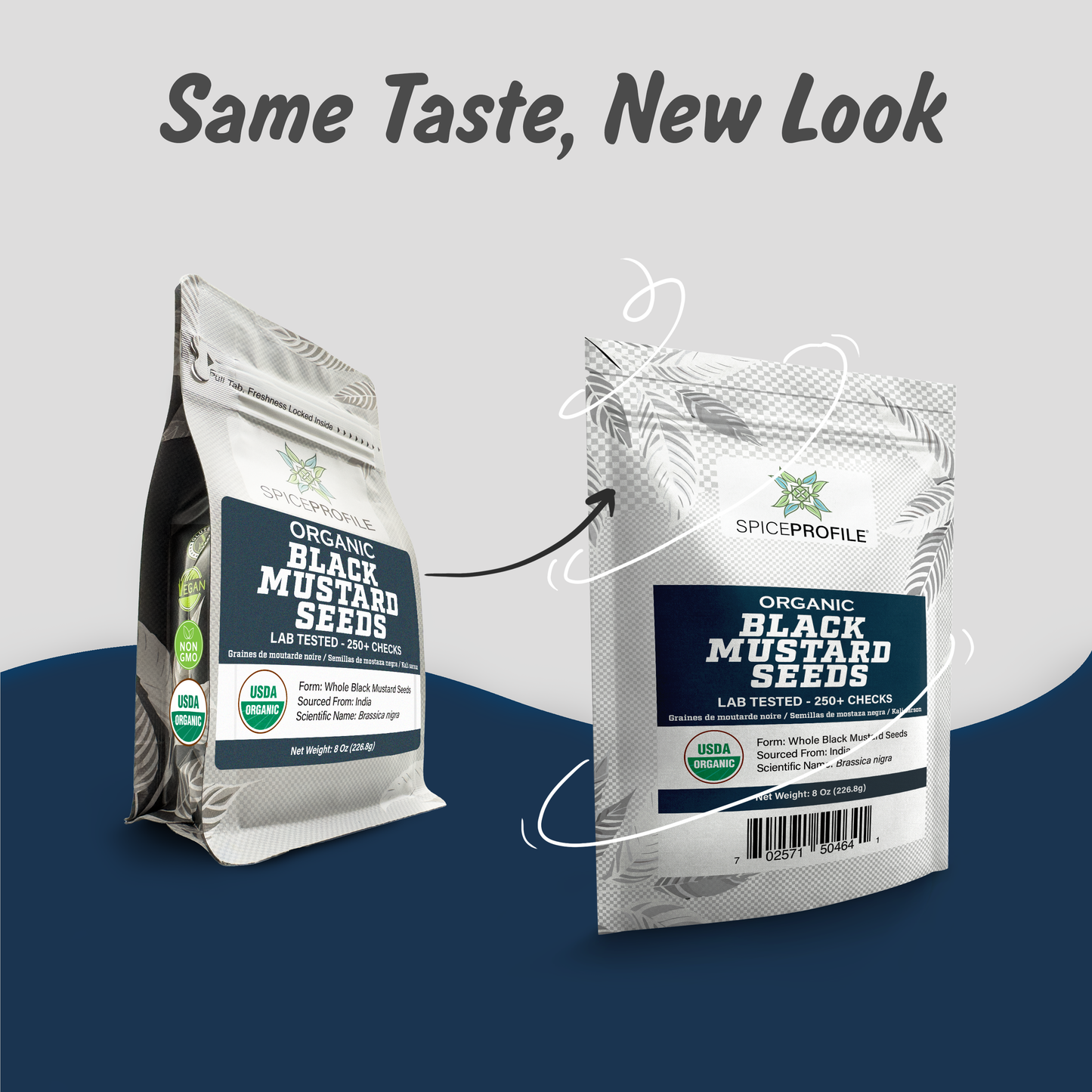 Spice Profile USDA Organic Black Mustard Seeds, Lab Tested, Resealable 8 oz Pouch, Kaali Rai/Sarson, Mostaza Negra en Grano