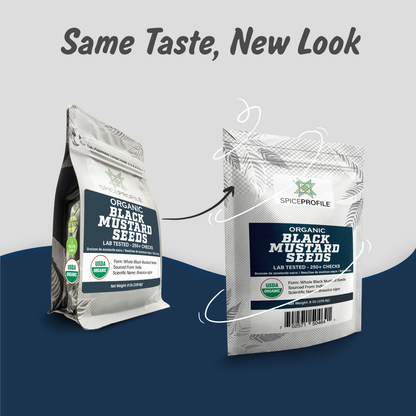 Spice Profile USDA Organic Black Mustard Seeds, Lab Tested, Resealable 8 oz Pouch, Kaali Rai/Sarson, Mostaza Negra en Grano