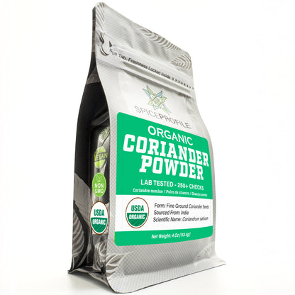 USDA Organic Coriander Powder (4 oz) – Spice Profile Freshly Ground Dhaniya & Cilantro Molido, Lab Tested for Purity