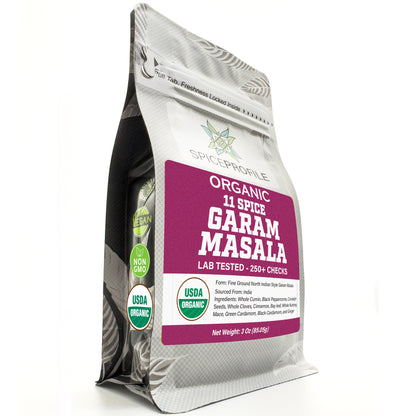 Spice Profile USDA Organic 11-Spice Garam Masala, 3 oz, Lab Tested for Heavy Metals, Salt Free, North Indian Style
