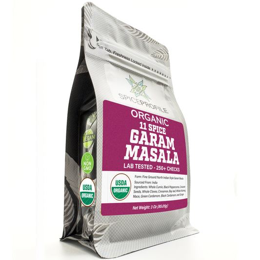 Spice Profile USDA Organic 11-Spice Garam Masala, 3 oz, Lab Tested for Heavy Metals, Salt Free, North Indian Style