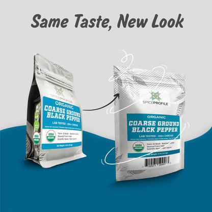 Spice Profile Organic Coarse Ground Black Pepper | 4 oz | Lab Tested