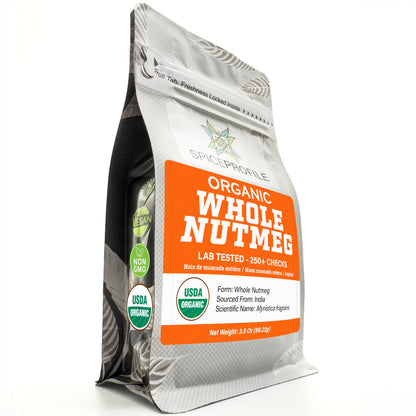 Spice Profile Organic Whole Nutmeg | 3.5 oz | Lab Tested