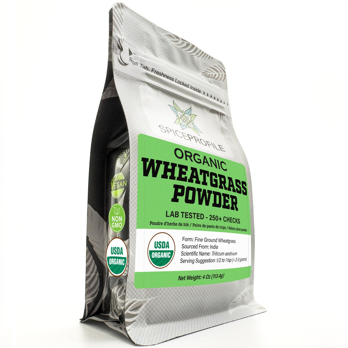 Spice Profile Organic Wheatgrass Powder | 4 oz | Lab Tested